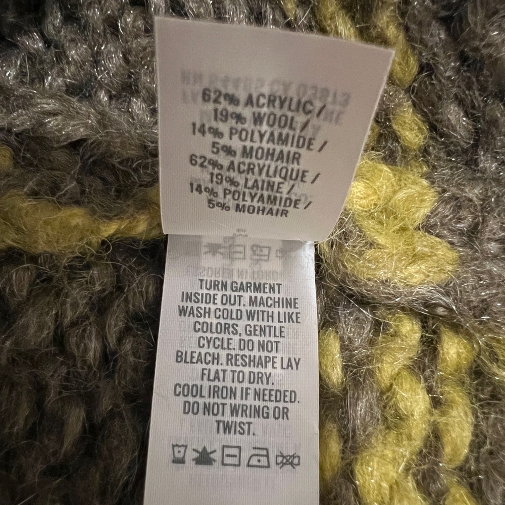 Aerie Wool Mohair Blend Oversized Chunky Knit Grandpa Lounge Sweater- Size M - Picture 5 of 5